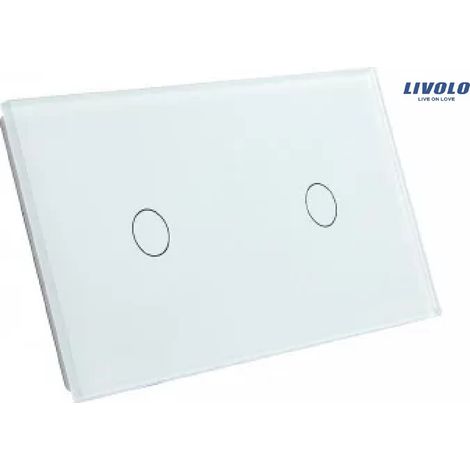 Interruttore 1+1 a doppio pannello in vetro bianco Livolo 7011-61 (1/4)