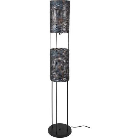 [GEBRAUCHT] B-Ware Stehleuchte Stehlampe Luzien Schwarz Metall Lampe Leuchte Schalter 2-flg 150 cm (1/2)