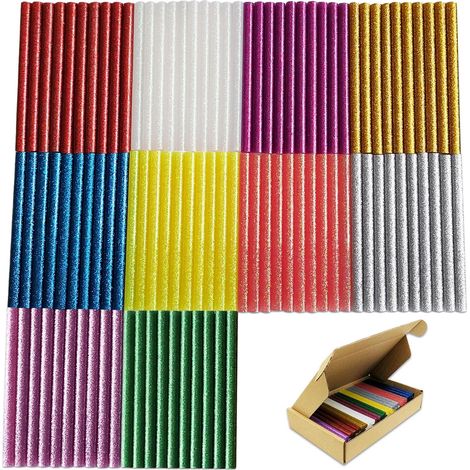 Lot de 100 bâtons de colle chaude multicolores 100 x 7 mm pour pistolet à colle chaude (1/5)