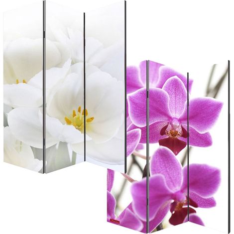 Foto-Paravent Paravent Raumteiler Spanische Wand Bagheria 180x120cm, Orchidee