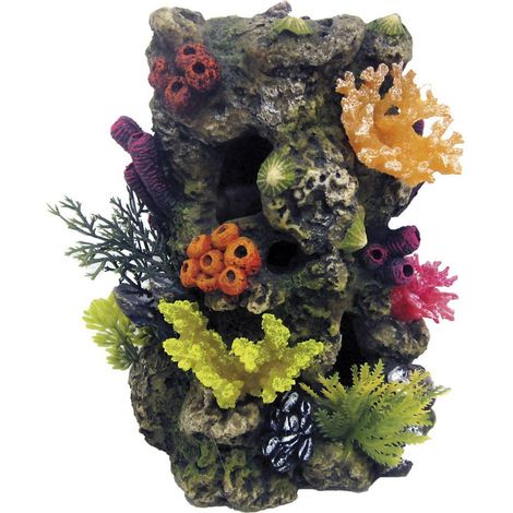 Roche avec Coraux 14.5x14x18.5 cm décoration d'aquarium