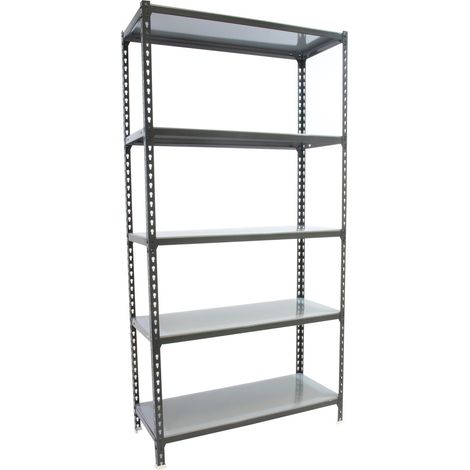 Estantería metálica sin tornillos SIMONCLICK de 5 estantes (180x90x40cm) ANTRACITA Y GALVANIZADO (1/5)