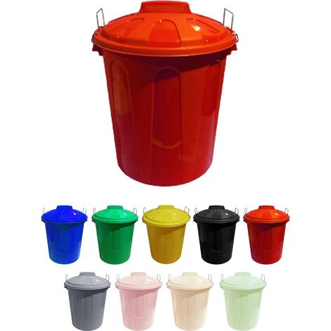 Cubo Basura de plástico con Tapadera  Cubo almacenaje y reciclaje (1/5)