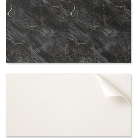 Suelo vin铆lico autoadhesivo con estampado de m谩rmol elegante veteado de 100x50 cm