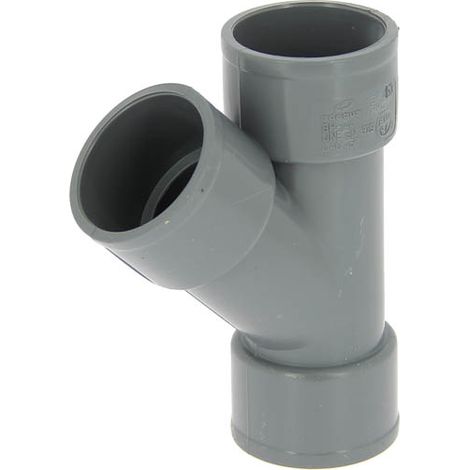 Adequa – Culotte PVC femelle-femelle 45° Ø40 – Raccord de robinetterie – Filetage entrée 1" – Fixation par collerette
