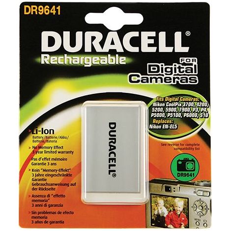 Duracell EN-EL5 Batterie pour appareil photo Remplace l'accu d'origine EN-EL5 3.7 V 1150 mAh