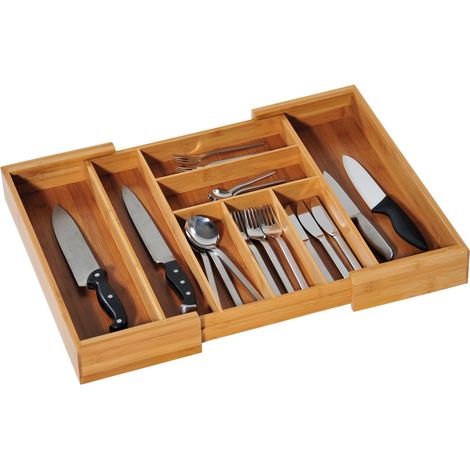 Kesper - Portaposate Regolabile, in Legno di bambù, Marrone, 35 x 43 x 6,5 cm, 5808513 (1/4)