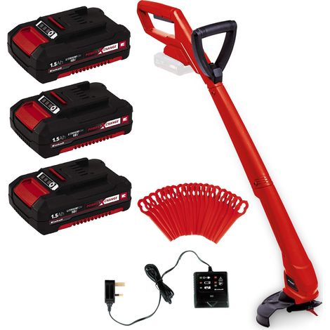 Einhell 18v Cordless Strimmer Lawn Line Trimmer 24cm GC-CT 18/24 Li P 3x Battery (1/5)