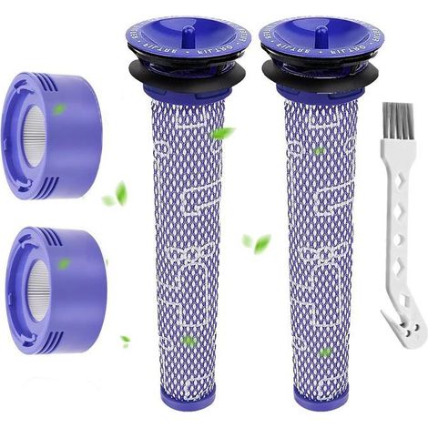 Filtres Dyson V7/V8 - Lot de 4 : 2 filtres HEPA, 2 préfiltres et 1 brosse - Compatibles avec les aspirateurs Dyson V7/V8 Animal/Absolute Label (1/5)