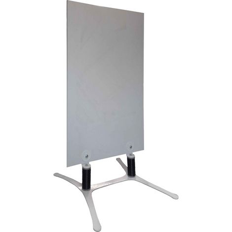 Panneau trottoir plaque PVC blanche sur piétement métal blanc - Dimensions 120 x 60 cm