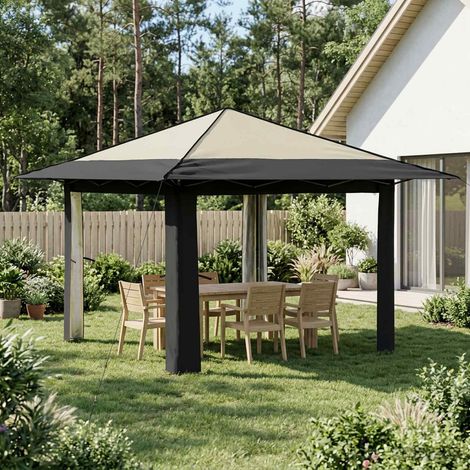 vidaXL Gazebo senza Parete 3,3 x 3,3 m Crema e Antracite (1/5)