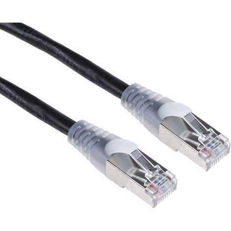 Câble Ethernet cat 5e Avec connecteur gaine PVC Noir / , F/UTP, 10m ( Prix pour 1 )