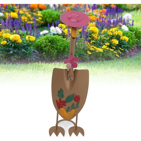 Decoración de jardín de metal – Par de patos esculpidos – Arte en hierro finamente pintado – Decoración original en forma de pala – Altura 30 cm – Juego de 2 (1/5)