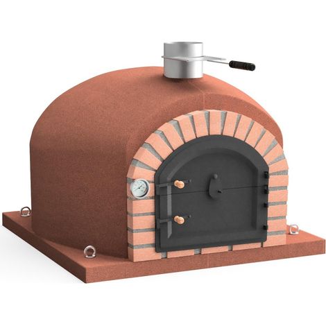 MOVELAR - Horno de Leña Exterior de Obra GRAN CANÁRIA (Burdeos - 100 x 100 x 65 cm) – Horno de obra tradicional para exteriores, cocción al fuego, aislado con corcho y 3 mantas cerámicas - REF: 7015 (1/5)