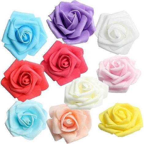 100 künstliche Rosenblütenköpfe aus PE-Schaumstoff, 6 cm-Mixed (1/5)
