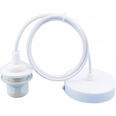 E27 Pendelleuchtenfassung, Zubehör für Hängelampen, mit 1 m Kabel - Bar, Café, Bekleidungsgeschäft, Zuhause, Hotel (Weiß) (1/4)