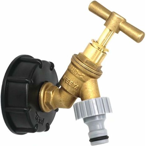 DEESSE SHOP - S60X6 IBC Réservoir vers adaptateur de robinet de jardin en laiton avec connecteur de tuyau 1/2 pour huile, carburant, eau (1/5)