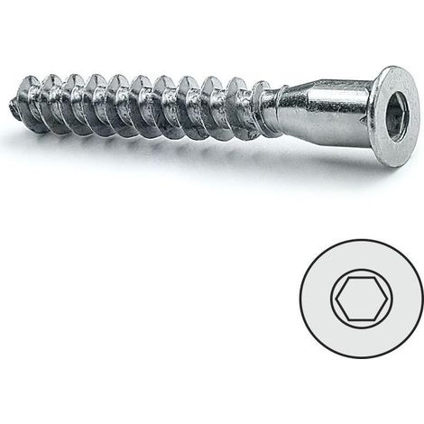 tornillo autorroscante rosca madera, allen zincado 5-50 cabeza plana con punta (caja 100) (1/2)