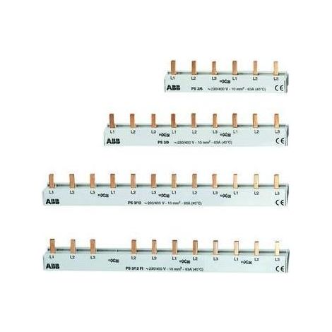 ABB PS3/12FI Phasenschiene 3Ph.,12Pins,10qmm 2CDL231002R1012 (1/5)