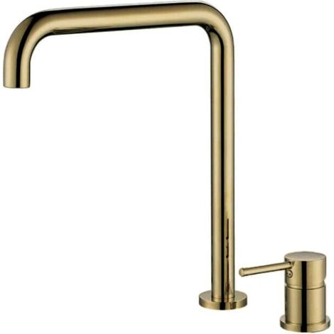 Grifo lavabo alto encastrado monomando giratorio ORUNE dorado (1/3)