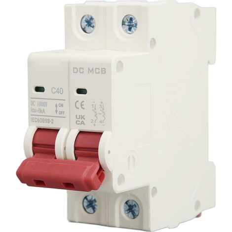 Disjoncteur miniature 2P CC DZ47s 63Z 40A 6000A, pouvoir de coupure 1000 V CC