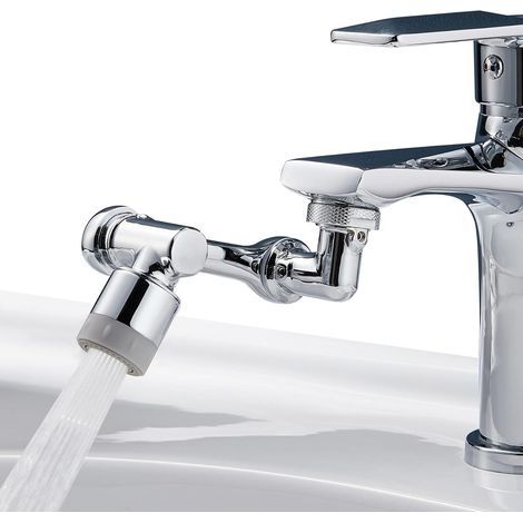 Rallonge d’aérateur de robinet rotatif 1080°, exion orientable en métal avec 2 modes de jet, raccord en laiton (1/5)
