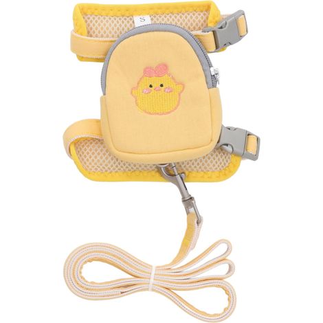 Lot de harnais chien et laisse ajustable, gilet sac à dos motif animal pour chiot chat petits chiens, modèle Chick (1/5)