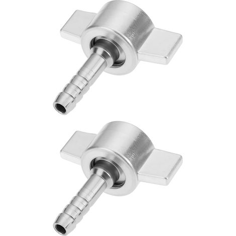 Lot de 2 écrous papillon M16 x 1,5 avec raccord de tuyau de 6 mm en caoutchouc pour raccord de gonflage de pneu de camion (1/5)