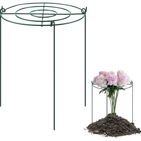 Cages et supports de pivoine poussent à travers les supports de plantes cerceau avec 3 pieds, lot de 3 (45,7 cm) (1/5)
