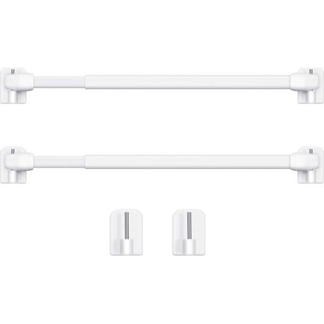Bardusch-Tringle à Rideau en Plastique Réglable Tringle à Rideau Extensible pour Fenêtre Barres d'Armoire Tige de Tension Crochets de Tringle à Rideau Adhésive, 40 60cm (Blanc,2pcs) (1/5)
