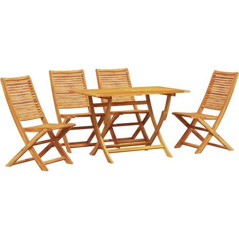 Maison Exclusive - Set da Pranzo per Giardino 5 pcs Marrone (1/5)