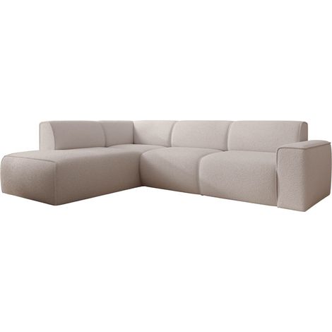 Selsey Bouvi – Ecksofa mit seitlicher Rückenlehne an der Ottomane, links, hellbeige, Bouclé (1/5)