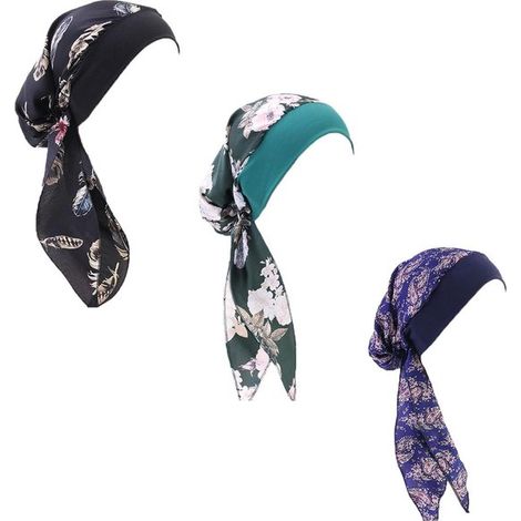 Set di 3 fasce per capelli pre-chemioterapia - Cappello lavorato a maglia da donna - Set lungo da 6 pezzi - Taglia unica - Contenuto (1/2)