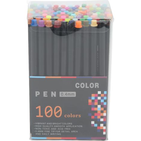 Fine Tip Pens 100 Colors Fast Drying Glossy Ink Output 0.4mm Needle Tube Minimize Oozing Fineliner Markers for Writing (1/5)
