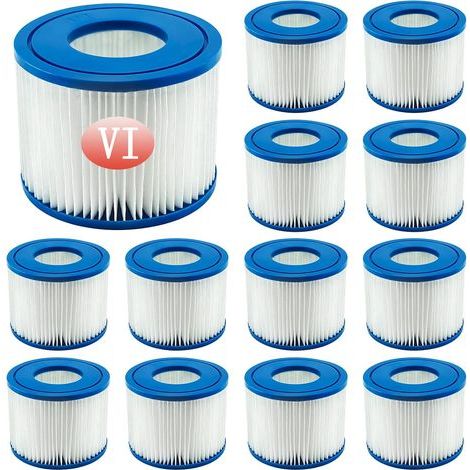 Filtre VI Cartouche pour Bestway Spa, Cartouches Filtrantes Rechange pour Miami Vegas Monaco BW58323, pour Bestway 58239 (12 pièces) (1/5)