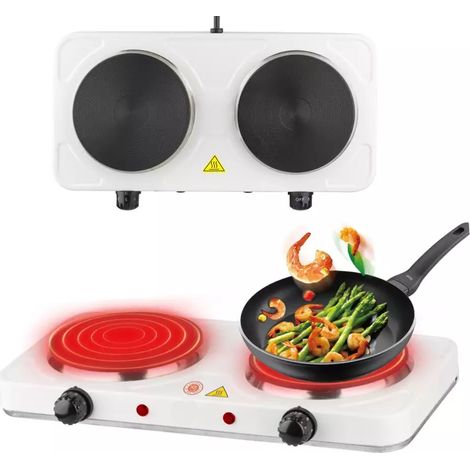 Doppelkochplatte Doppelkochfeld Herdplatte 2 x 1000Watt Kochplatte Camping Tragbar Kochplatte (1/2)