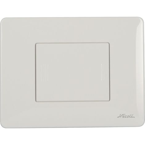 Plaque de déclenchement CAÏMAN bouton pivotant - double débit - Blanc - Nicoll (1/5)