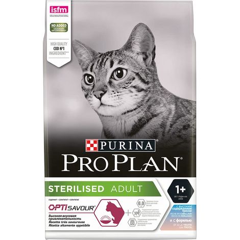 PURINA PRO PLAN Sterilised Savoury Duo Crocchette Gatto Merluzzo e Trota, Sacco da 3kg (1/5)