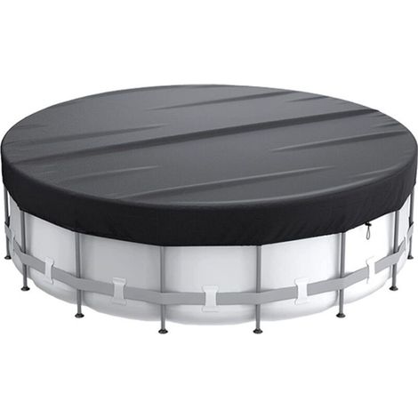 LAN Abri de piscine, piscine hors-sol en bois, abri de piscine rond 420d pour cuve, piscine spa et piscine hors-sol, abri anti-poussière pour piscine à bulles avec cordon de serrage et piquets de sol (1/5)