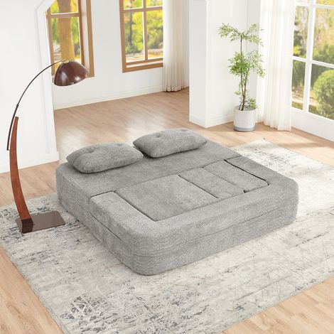 Sofá cama modular 2 plazas con sillón de tela OKMYHOME (1/5)