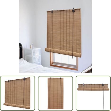 The Living Store Bambusrollo 140x220 cm Braun - Bambusrollo - Fensterdekoration - Jalousie - Lichtdurchlässig - Naturmaterialien (1/5)