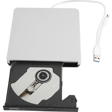 Lecteur Graveur DVD Externe USB-C Ultra Slim, Compatible PC et Mac Portable