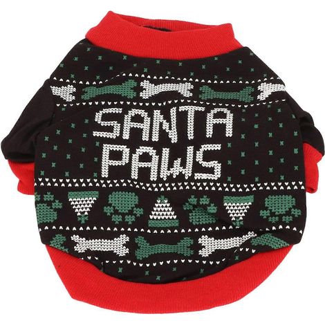 T-shirt de Noël pour chien en polyester doux, confortable et respirant, un sweat-shirt d'hiver ingénieux pour animaux de compagnie. (1/2)