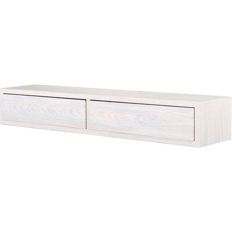Mensola da Parete con 2 Cassetti 88,2x13,4x20 cm in Fibra di Legno Domino Rovere Imperiale (1/5)