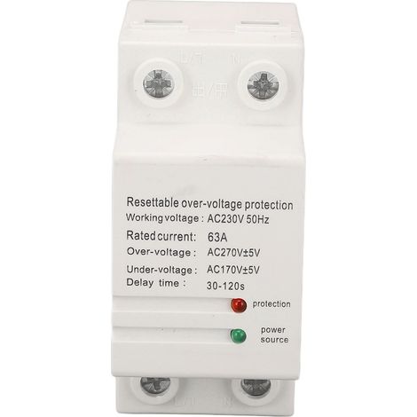 AC230V 63A Protecteur de Tension Surcharge Sous-Tension Réarmement Automatique Dispositif de Protection Électrique Entrée Basse Sortie Haute (1/5)