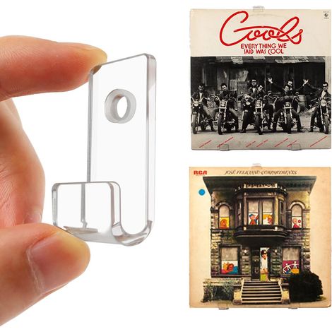 Sollbry Estantes de acrílico para discos de vinilo (paquete de 30), soporte de acrílico transparente para álbumes, estantes flotantes transparentes, estantes de pared para exhibir tus LP favoritos (4 (1/5)