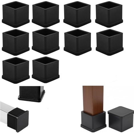 Embouts de pieds de chaise lot de 10 - protections en silicone 3 x 3 cm pour tubes carrés (1/5)