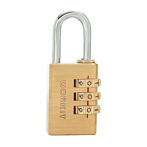 LUCCHETTO A COMBINAZIONE CE WORKIT - OTTONE ARCO CROMATO MM 30- 6 pezzi