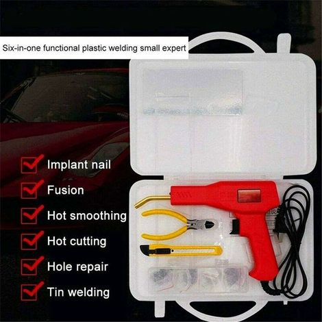 Plastic Welder 50W Hot Plastic Welding Machine Car Bumper Repair Kit with 200 Pieces Hot Staplers