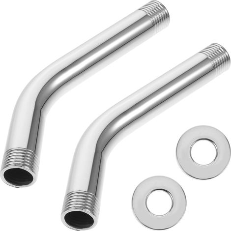 Rallonge de bras de douche et ensemble classique en acier inoxydable (2 pièces) avec surface lisse pour installation en hauteur (1/5)